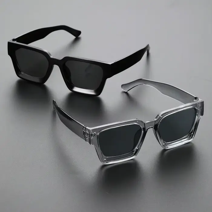 1/2 PC S classique mode carré cadre en plastique femmes lunettes de soleil pour hommes vie quotidien