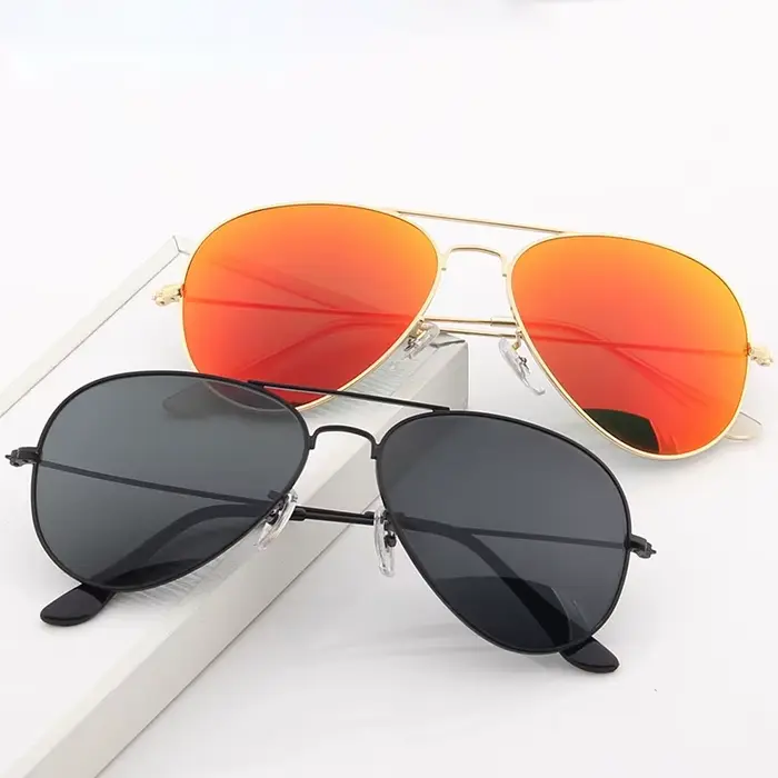Nouvelles Lunettes de Soleil Aviateur Double Pont pour Femme