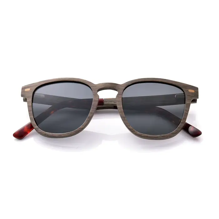Lunettes de soleil tendance en bois de noyer pour femmes et hommes