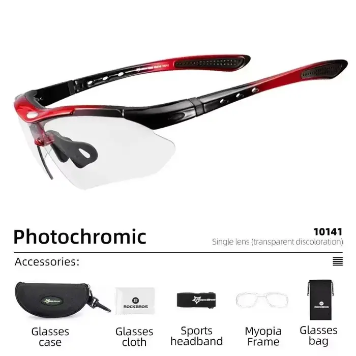 ROCKBROS-Lunettes de soleil photochromiques pour homme, accessoire de protection pour vélo de route,