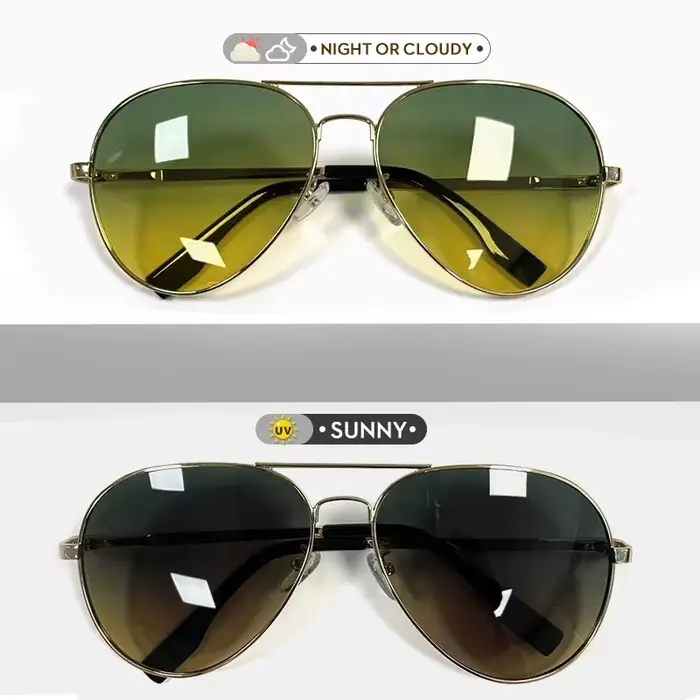 Top marque pilote lunettes de soleil photochromiques hommes polarisées jour nuit conduite