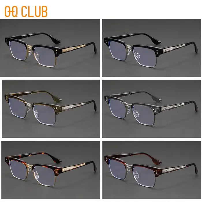 O-Q CLUB Lunettes de lecture vintage semi-cerclées pour hommes et femmes