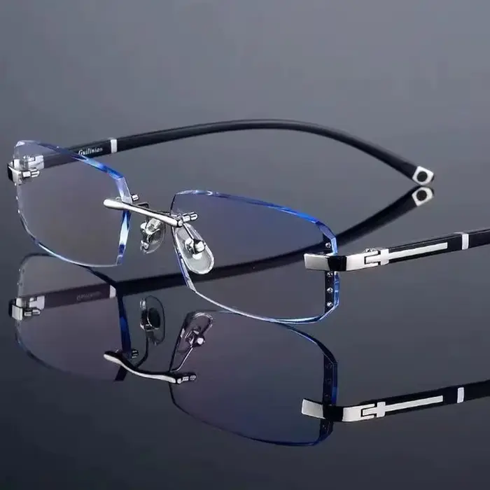 Lunettes de lecture à bord coupé sans cadre à la mode
