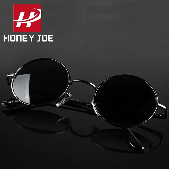 Lunettes de soleil polarisées rondes rétro Vintage pour hommes et femmes, monture métallique en alli