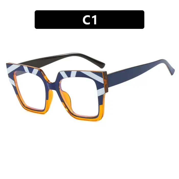 Couleur correspondant grand cadre oeil de chat anti-lumière bleue myopie lunettes cadre mode cool pl