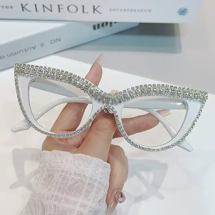 Shatar diamant clouté lunettes de lecture oeil de chat nouvelles femmes personnalisées Anti lumière bleue