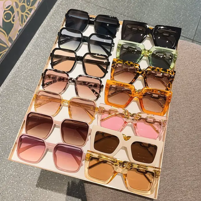 Ensemble de lunettes à monture carrée pour femmes, style de rue polyvalent, fête, plage, élégant, eu