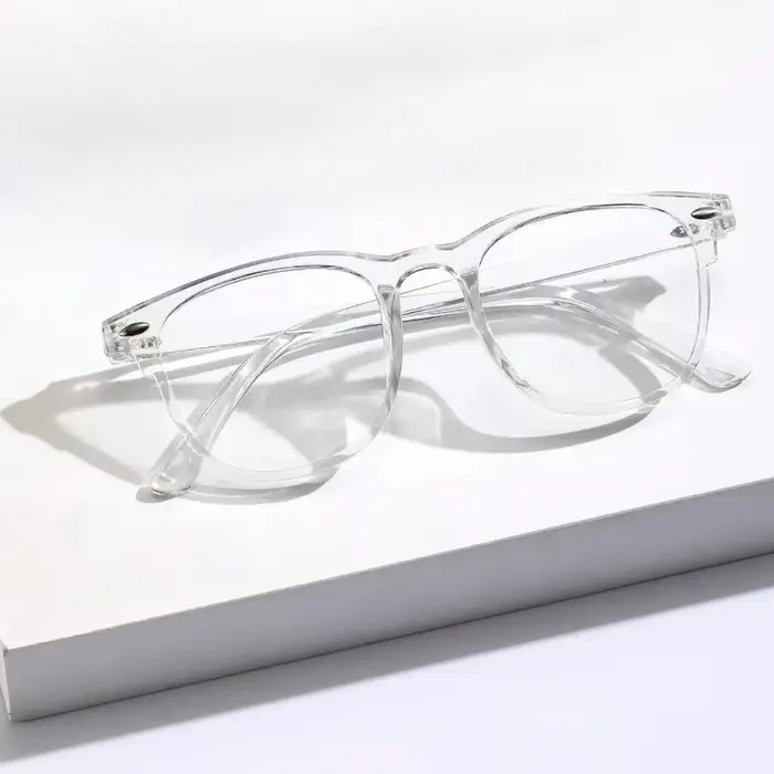 Lunettes transparentes à monture carrée en plastique, tendance, Anti-lumière bleue, accessoires pour