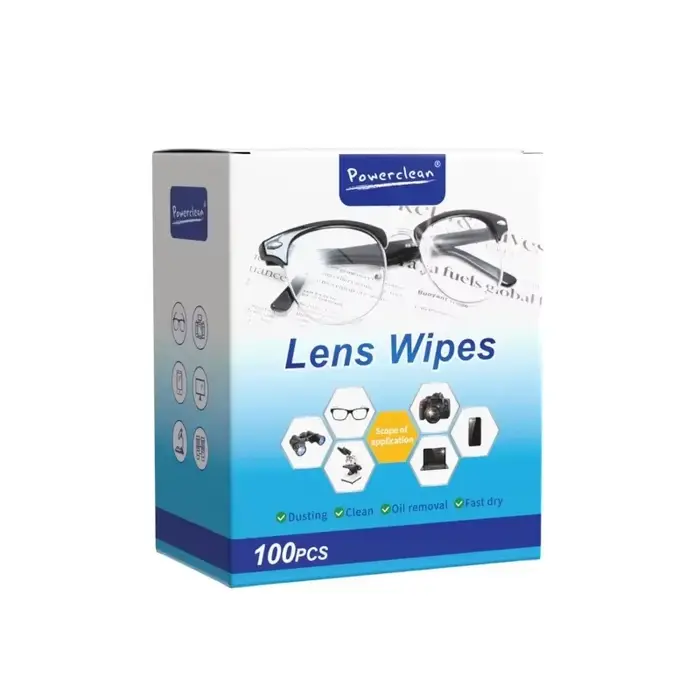 100 lingettes nettoyantes pour lunettes, lunettes de soleil et écrans de téléphone portable, pré-hum