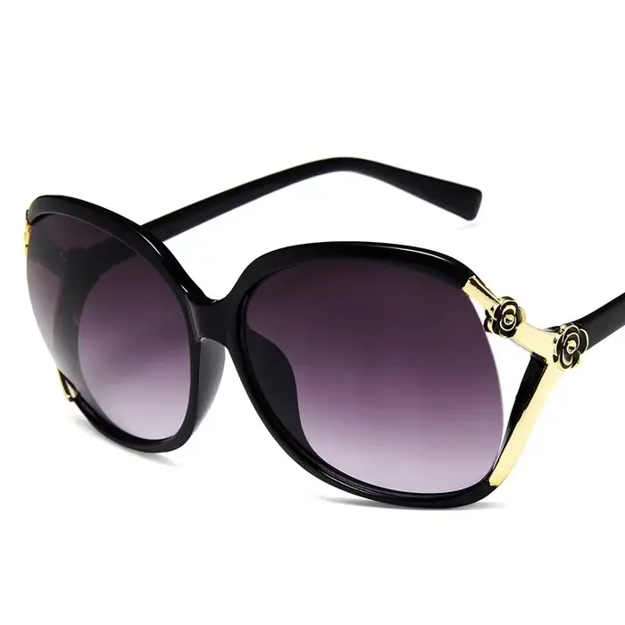 Lunettes de soleil rondes à grande monture pour femmes, tendance, style célébrité, élégantes, avec c