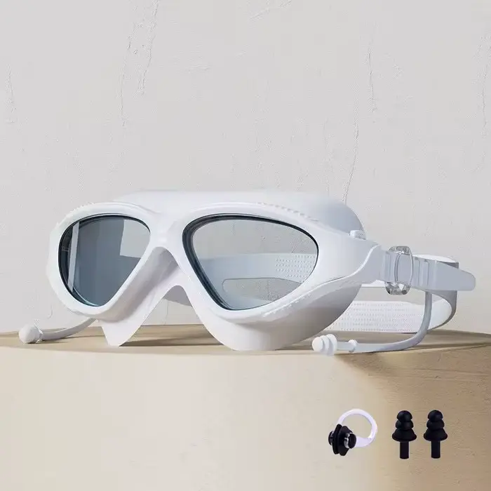 Lunettes de natation à grande monture, anti-buée, professionnelles, haute définition, réglable, larg
