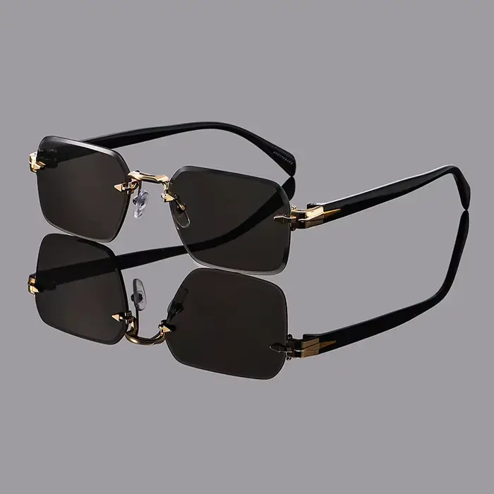 Lunettes de soleil unisexes multicolores décontractées, rétro, sans monture, carrées, pour la vie qu