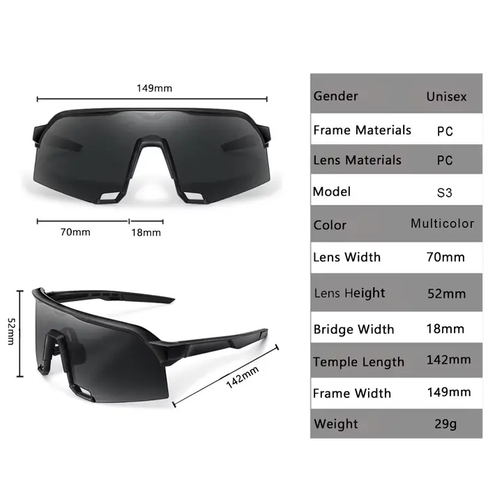Marque 100 lunettes de soleil de cyclisme pour hommes et femmes Protection UV400 5 couleurs grand cadre course pêche