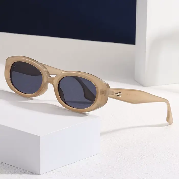 SO & EI Ins populaire mode ovale femmes lunettes de soleil de luxe rétro marque concepteur gelée couleur nuances UV400