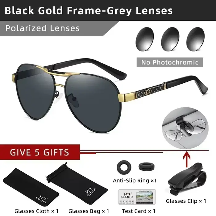 CLLOIO-Lunettes de soleil photochromiques pour hommes et femmes, verres polarisés, anti-absorbe ouis