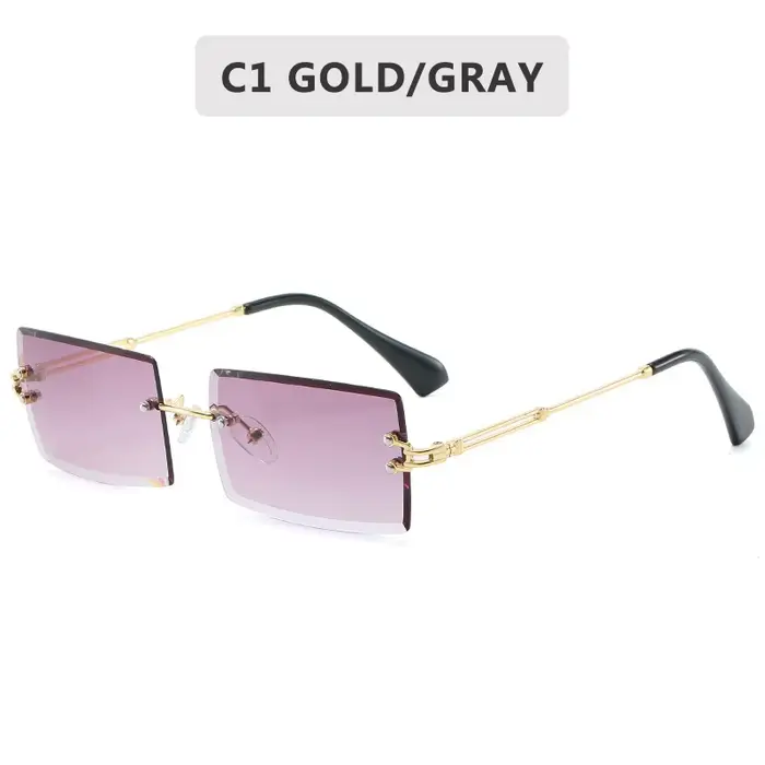 Lunettes de soleil sans monture pour femmes, lunettes de soleil dégradées sans monture, nuances de m