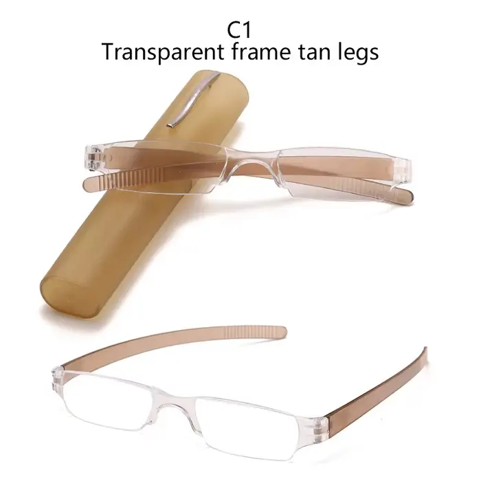 Porte-stylo lunettes de lecture transparentes lentille en résine ultralégère en plastique presbytie 
