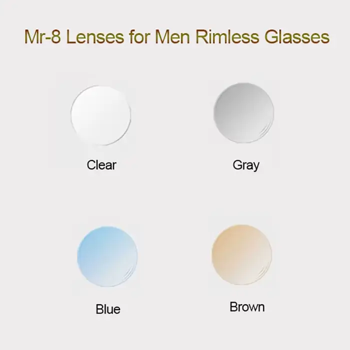 MR-8 lentilles pour hommes, monture de lunettes découpées en diamant sans bords, choix de formes per
