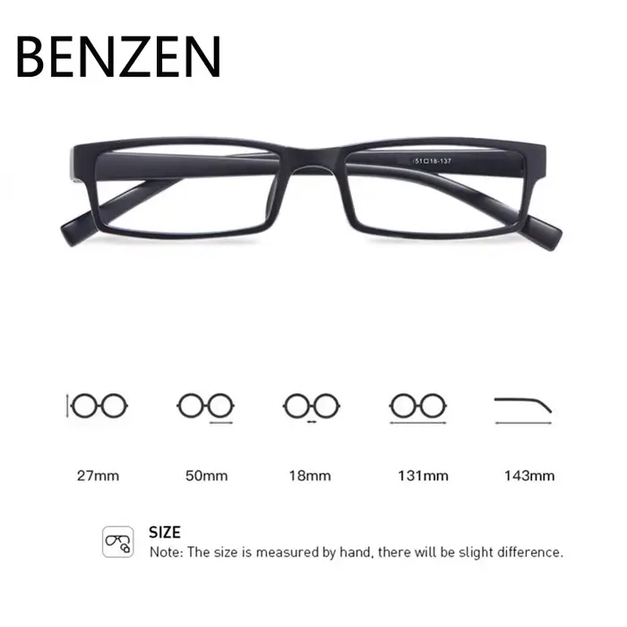 BENZEN petit rectangle lunettes cadre hommes Vintage TR