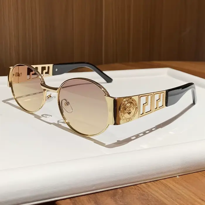Lunettes de soleil ovales en métal, Style Vintage, monture complète, unisexe, à la mode, prêtes pour