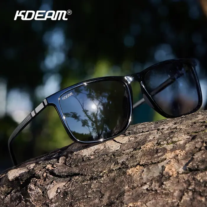 KDEAM marque hommes carré lunettes de soleil polarisées pour grande tête en plein air femmes lunette