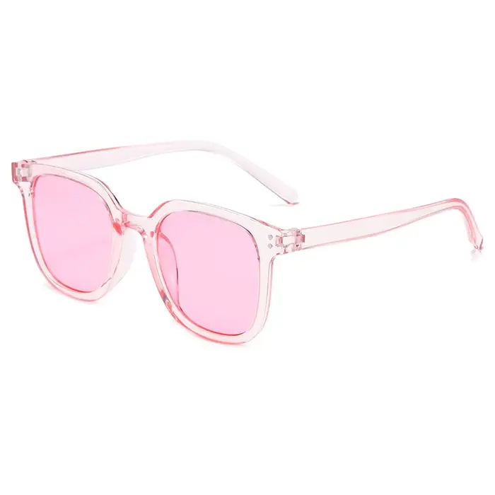 Lunettes de soleil carrées tendance vintage roses pour femmes, monture noire, style coréen surdimens