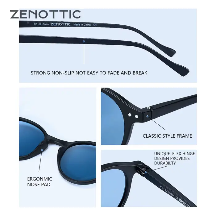 ZENOTTIC petites lunettes de soleil rondes pour hommes femmes Vintage rétro polarisé cercle lunettes