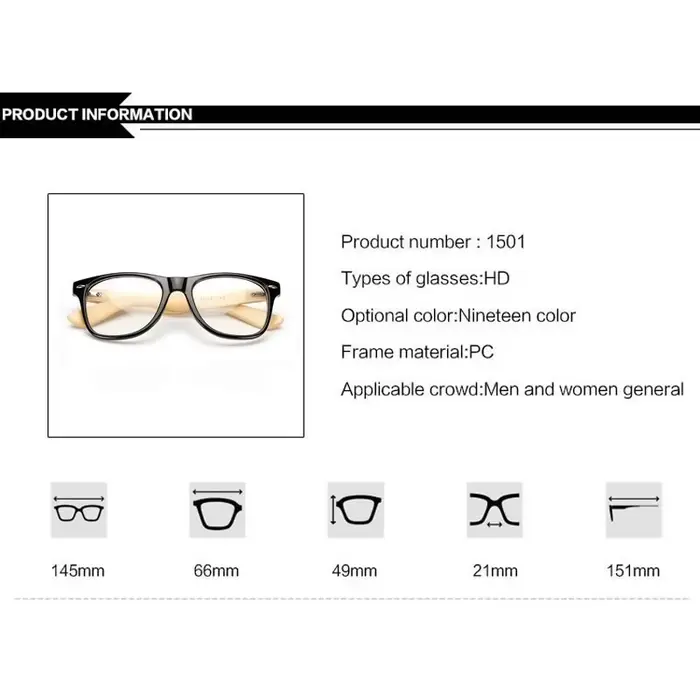 HDCRAFTER montures de lunettes en bois hommes Prescription lunettes en bambou cadre lunettes carrées lecture montures de lunettes optiques