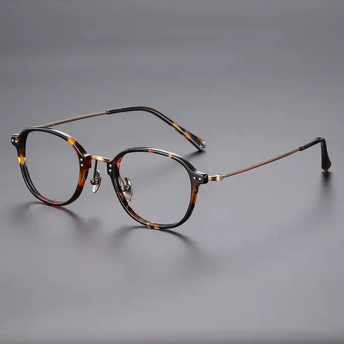 Lunettes rétro à monture ovale ultralégère, montures en acétate de titane pur, lunettes de styliste 
