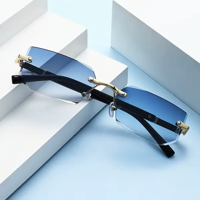 Lunettes de soleil sans monture tendance pour hommes et femmes