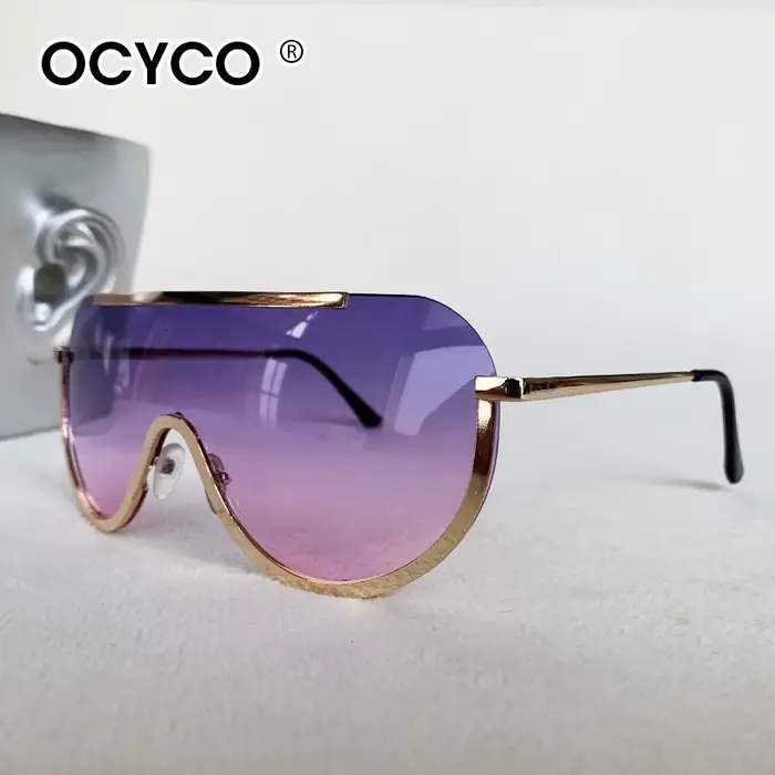 Lunettes de soleil oversize sans monture en métal