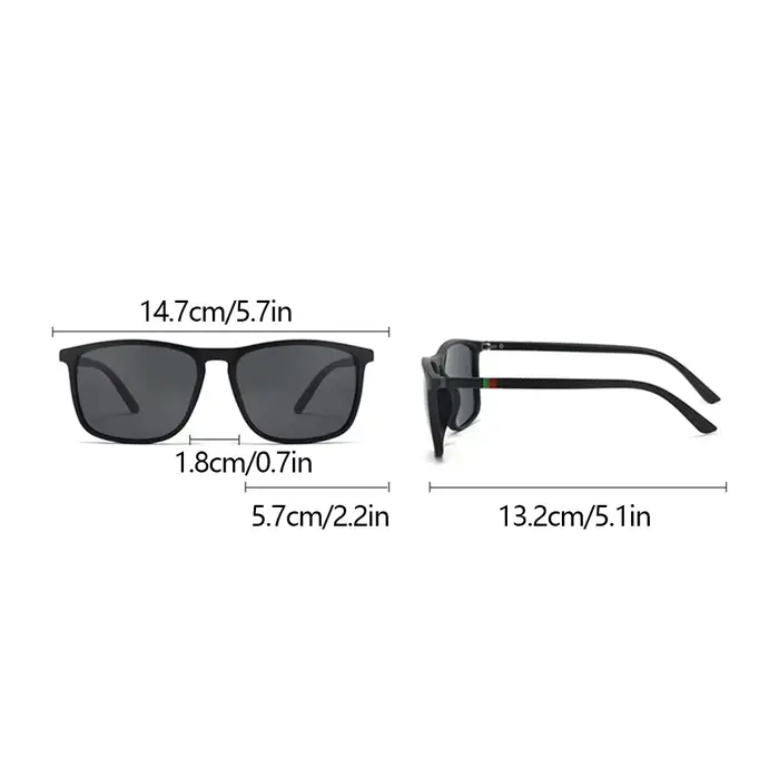 Lunettes de soleil polarisées vintage carrées de luxe UV400 pour hommes et femmes