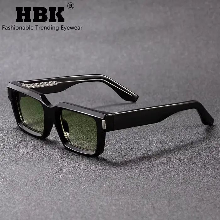HBK Vintage Punk hommes lunettes de soleil carrées marque Design petite monture lunettes de soleil f
