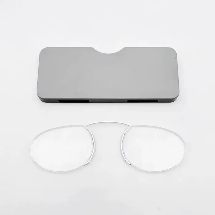 Mini lunettes de lecture en titane 2024, verres optiques ronds à Clip avec boîte, portefeuille, lune
