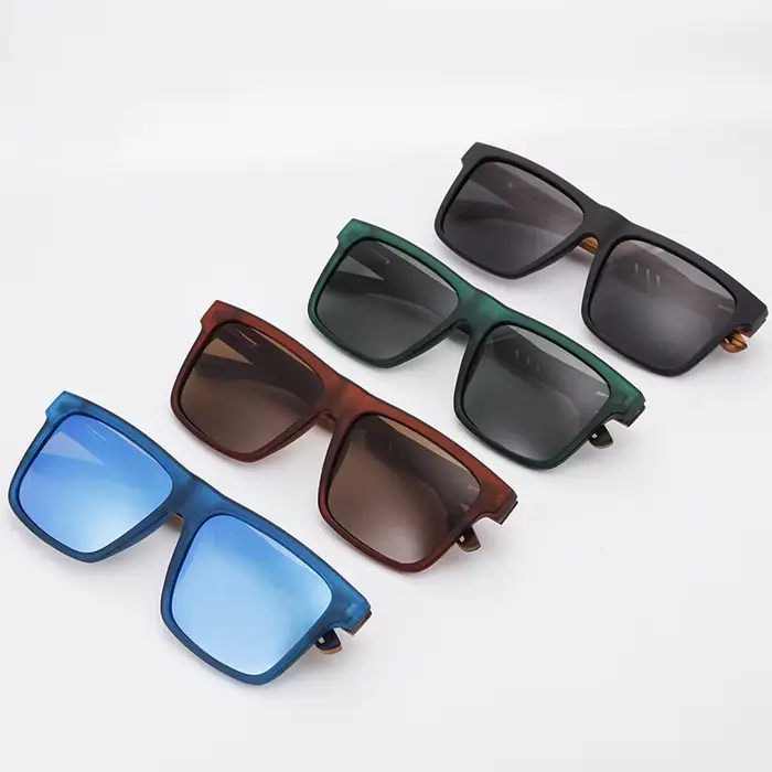 HU WOOD nouvelles lunettes de soleil carrées de haute qualité pour hommes polarisées UV400 mode