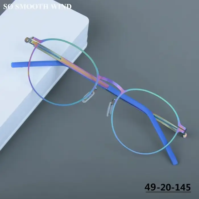 Tona-Lunettes Rondes Ultralégères Sans Vis pour Homme et Femme