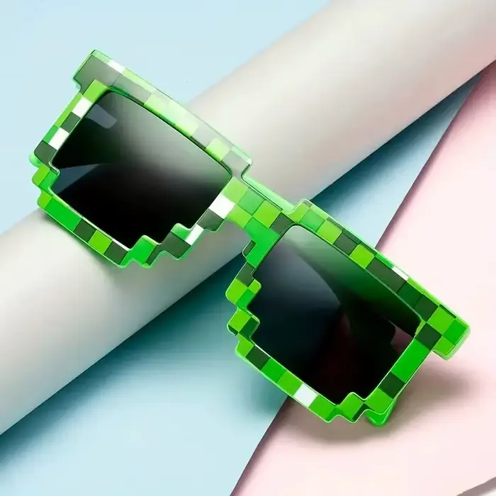 Lunettes carrées en mosaïque de pixels