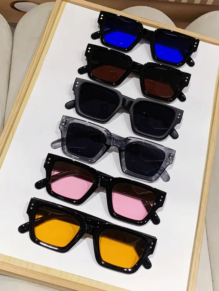 6 paires de lunettes colorées de style moderne pour hommes et femmes, idéales pour les sports de ple
