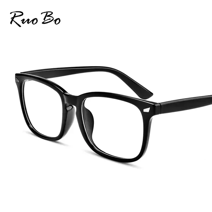 RUOBO Rivet Anti lumière bleue lunettes cadre pour hommes femmes Transparent optique